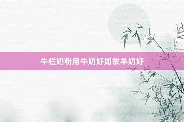 牛栏奶粉用牛奶好如故羊奶好